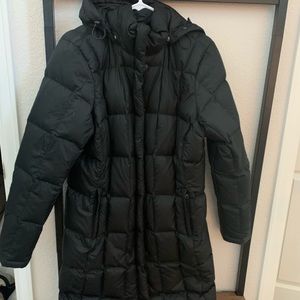 The North Face down insulated knee length jacket